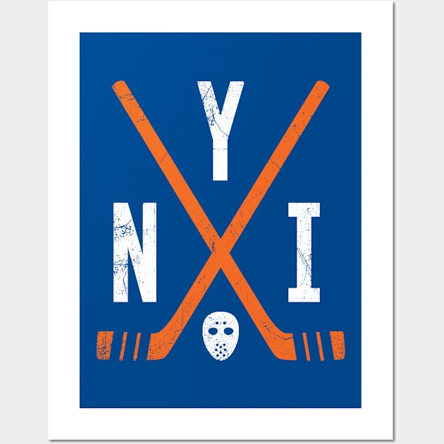 NYI Retro Sticks - Blue Wall Art by KFig21